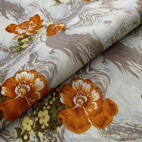 Elegant and wrinkle-free lucency printed chiffon fabric